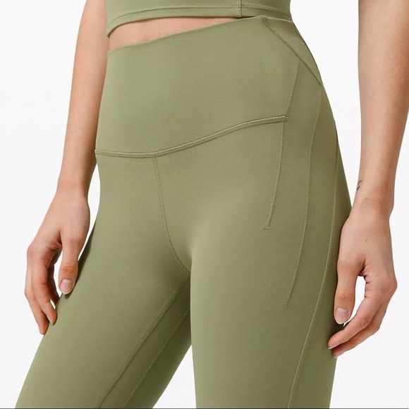 Lululemon Nulu Fold Yoga High Rise Crop Leggings 23” Rosemary Green - Picture 3 of 8